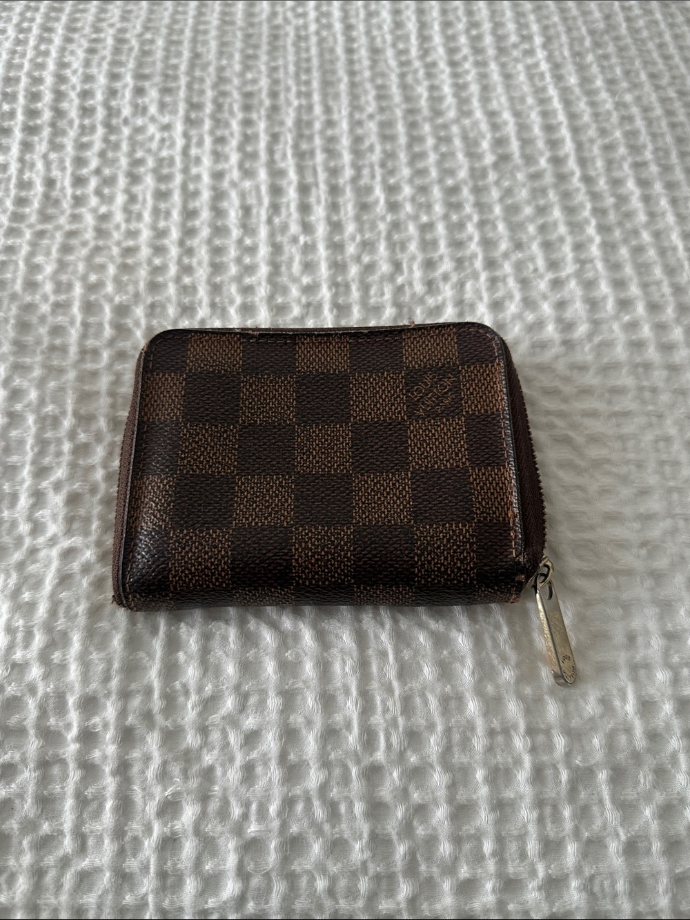 Louis Vuitton Brown Damier Ebene Zip Card Holder